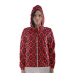 Illustrations Ajrak Abstract Design Pattern Women s Hooded Windbreaker