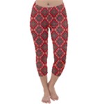 Illustrations Ajrak Abstract Design Pattern Capri Winter Leggings 