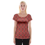 Illustrations Ajrak Abstract Design Pattern Cap Sleeve Top