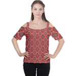 Illustrations Ajrak Abstract Design Pattern Cutout Shoulder T-Shirt