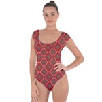 Illustrations Ajrak Abstract Design Pattern Short Sleeve Leotard 