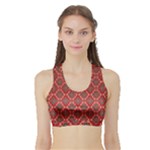 Illustrations Ajrak Abstract Design Pattern Sports Bra with Border