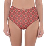 Illustrations Ajrak Abstract Design Pattern Reversible High-Waist Bikini Bottoms