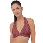 Illustrations Ajrak Abstract Design Pattern Halter Plunge Bikini Top