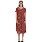 Illustrations Ajrak Abstract Design Pattern T-Shirt Midi Dress With Pockets