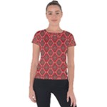 Illustrations Ajrak Abstract Design Pattern Short Sleeve Sports Top 