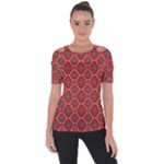 Illustrations Ajrak Abstract Design Pattern Shoulder Cut Out Short Sleeve Top