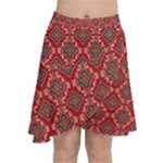 Illustrations Ajrak Abstract Design Pattern Chiffon Wrap Front Skirt