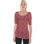 Illustrations Ajrak Abstract Design Pattern Wide Neckline T-Shirt