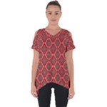 Illustrations Ajrak Abstract Design Pattern Cut Out Side Drop T-Shirt