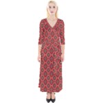 Illustrations Ajrak Abstract Design Pattern Quarter Sleeve Wrap Maxi Dress