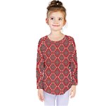 Illustrations Ajrak Abstract Design Pattern Kids  Long Sleeve T-Shirt