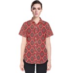 Illustrations Ajrak Abstract Design Pattern Women s Short Sleeve Shirt