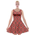 Illustrations Ajrak Abstract Design Pattern Velvet Skater Dress