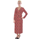 Illustrations Ajrak Abstract Design Pattern Velvet Maxi Wrap Dress