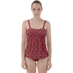 Illustrations Ajrak Abstract Design Pattern Twist Front Tankini Set