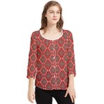 Illustrations Ajrak Abstract Design Pattern Chiffon Quarter Sleeve Blouse