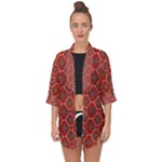 Illustrations Ajrak Abstract Design Pattern Open Front Chiffon Kimono