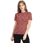 Illustrations Ajrak Abstract Design Pattern Women s Short Sleeve Rash Guard