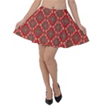 Illustrations Ajrak Abstract Design Pattern Velvet Skater Skirt