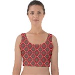 Illustrations Ajrak Abstract Design Pattern Velvet Crop Top