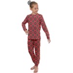 Illustrations Ajrak Abstract Design Pattern Kids  Long Sleeve Set 