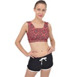 Illustrations Ajrak Abstract Design Pattern V-Back Sports Bra