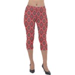 Illustrations Ajrak Abstract Design Pattern Lightweight Velour Capri Leggings 