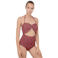 Scallop Top Cut Out Swimsuit 