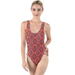 Illustrations Ajrak Abstract Design Pattern High Leg Strappy Swimsuit