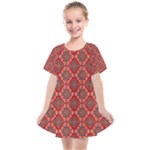 Illustrations Ajrak Abstract Design Pattern Kids  Smock Dress