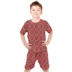 Illustrations Ajrak Abstract Design Pattern Kids  T-Shirt and Shorts Set