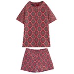 Illustrations Ajrak Abstract Design Pattern Kids  Swim T-Shirt and Shorts Set