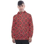 Illustrations Ajrak Abstract Design Pattern Men s Front Pocket Pullover Windbreaker