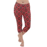 Illustrations Ajrak Abstract Design Pattern Lightweight Velour Capri Yoga Leggings