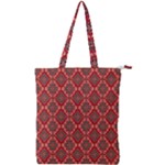 Illustrations Ajrak Abstract Design Pattern Double Zip Up Tote Bag