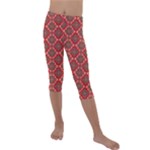 Illustrations Ajrak Abstract Design Pattern Kids  Lightweight Velour Capri Leggings 