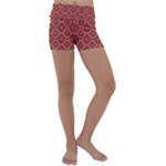 Illustrations Ajrak Abstract Design Pattern Kids  Lightweight Velour Yoga Shorts