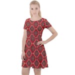 Illustrations Ajrak Abstract Design Pattern Cap Sleeve Velour Dress 