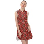 Illustrations Ajrak Abstract Design Pattern Sleeveless Shirt Dress