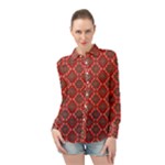 Illustrations Ajrak Abstract Design Pattern Long Sleeve Chiffon Shirt