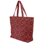 Illustrations Ajrak Abstract Design Pattern Zip Up Canvas Bag