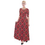 Illustrations Ajrak Abstract Design Pattern Half Sleeves Maxi Dress