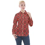 Illustrations Ajrak Abstract Design Pattern Women s Long Sleeve Pocket Shirt