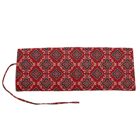 Illustrations Ajrak Abstract Design Pattern Roll Up Canvas Pencil Holder (S) from ArtsNow.com