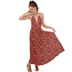 Illustrations Ajrak Abstract Design Pattern Backless Maxi Beach Dress