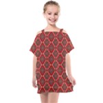 Illustrations Ajrak Abstract Design Pattern Kids  One Piece Chiffon Dress