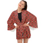 Illustrations Ajrak Abstract Design Pattern Long Sleeve Kimono