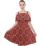 Illustrations Ajrak Abstract Design Pattern Cut Out Shoulders Dress