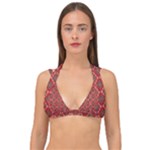 Illustrations Ajrak Abstract Design Pattern Double Strap Halter Bikini Top